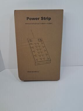 22 Outlets & 6 USB Big Power Strip Surge Protector with 3USB C & 3USB A charger